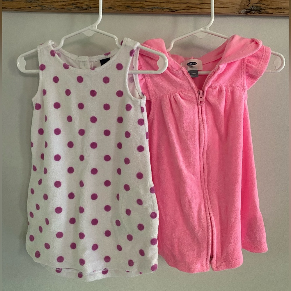 GAP White Dress with Pink Polka Dots